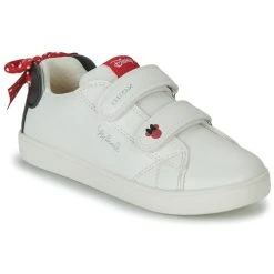 Geox J KATHE GIRL Couleur Blanc / Noir / Rouge